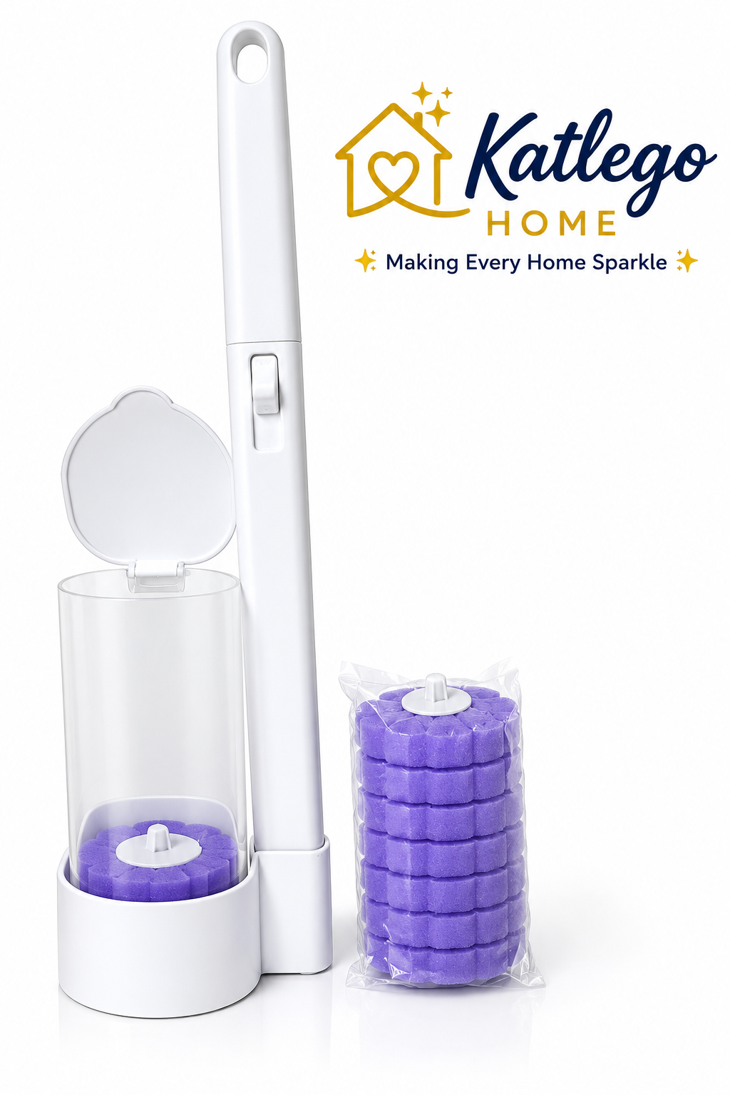 Disposable Toilet Brush with Dissolving Replacement Heads